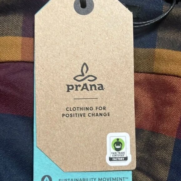 prAna Meadow Run Flannel – Small, New With Tags, Antique Bronze, Deep Red & Gold - Picture 11 of 11